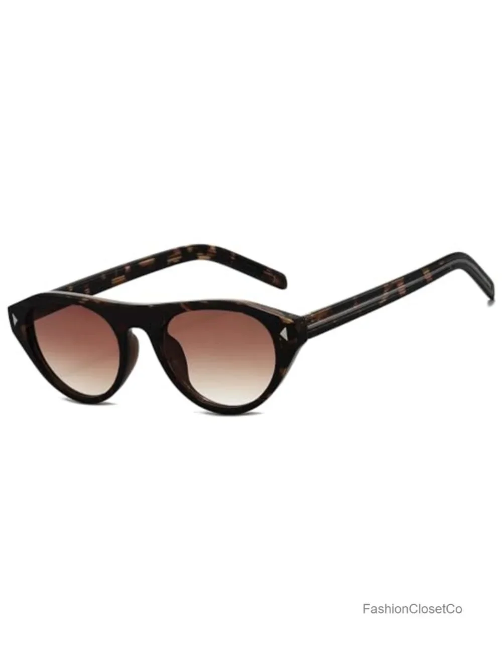Small Oval Cat Eye Sunglasses with UV400 Protection Plastic Frame